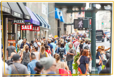 Busy sidewalk