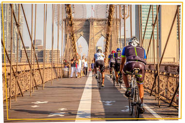 Cycling on Brooklyn Bridge