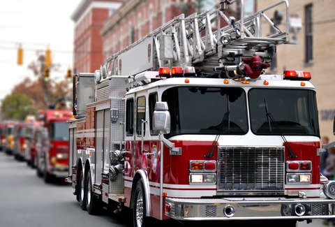 firetruck firefighter help delivery pizza babies baby