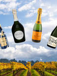 sparkling wine in the sky photo illustration