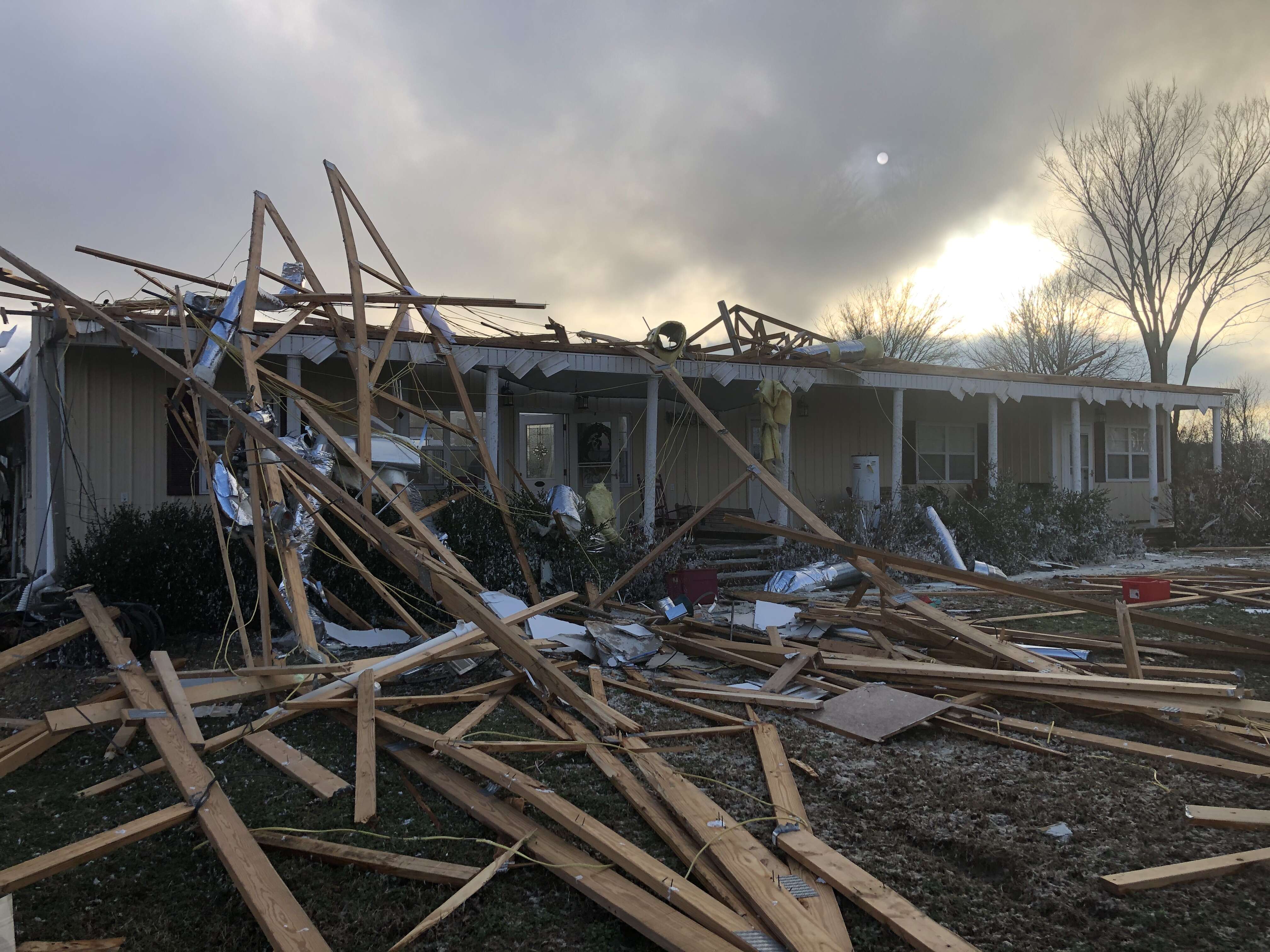 House in Logan County, Arkansas destroyed by tornado