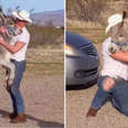 Donkey Acts Just Like A Dog When He Sees His Dad Is Home