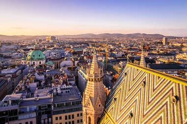 views of Vienna, Austria from St. Stephen's Cathedral 