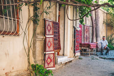 Carpet shop in the Old Town of Baku