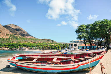 colorful boats and beaches in Cape Verde