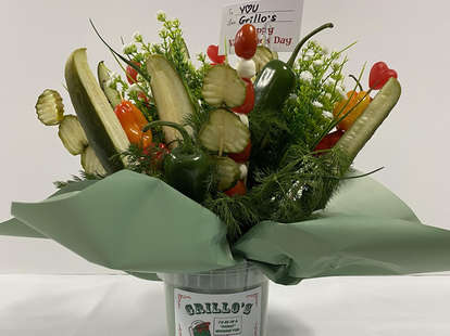 grillo's grillos pickles bouquet valentine's day pickle flowers spears peppers
