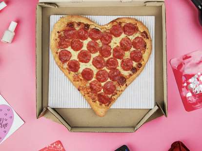 heart-shaped pizza valentine's day