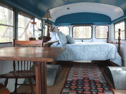 Airbnb Romantic Bus In The Forest Available For Rent In North