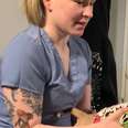 Foster Puppy Makes Her Hospital Worker Mom So Happy