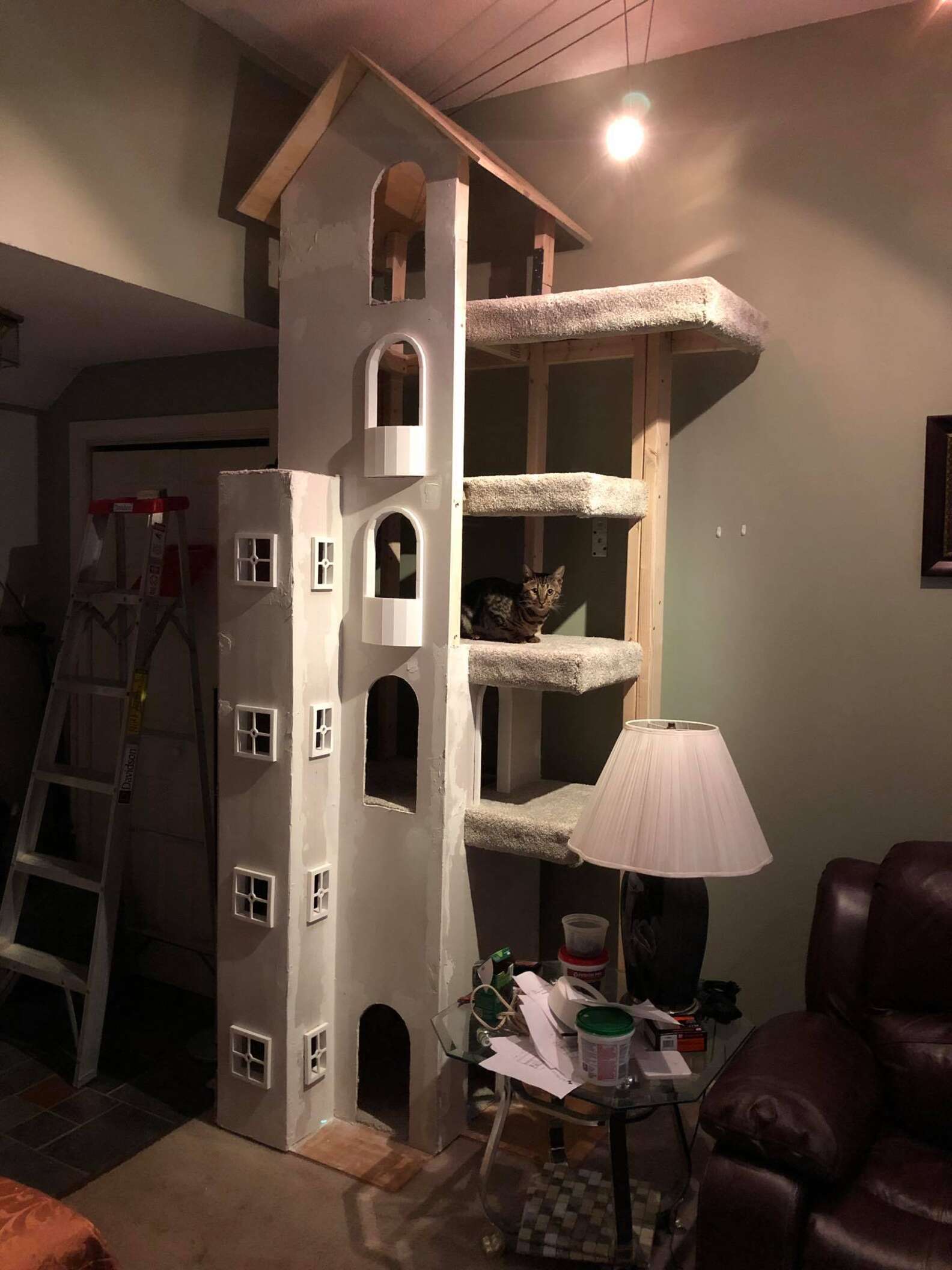 Guy Makes Coolest Cat Tower Ever The Dodo guy-makes-coolest-cat-tower-ever-the-dodo