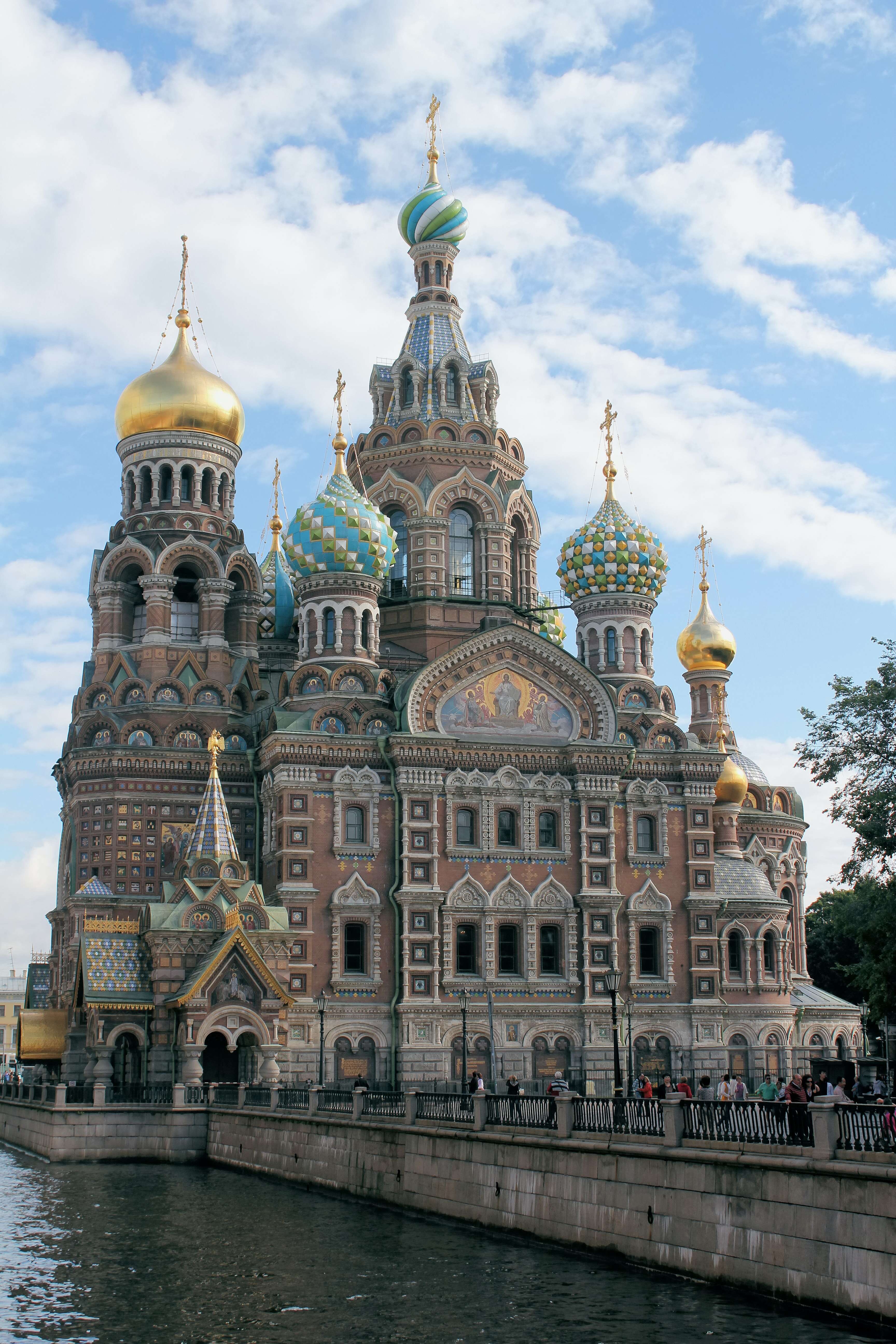 the spires of the Church of the Savior on Spilled Blood in Saint Petersburg, Russia
