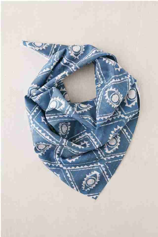 Blue pattern dog bandana