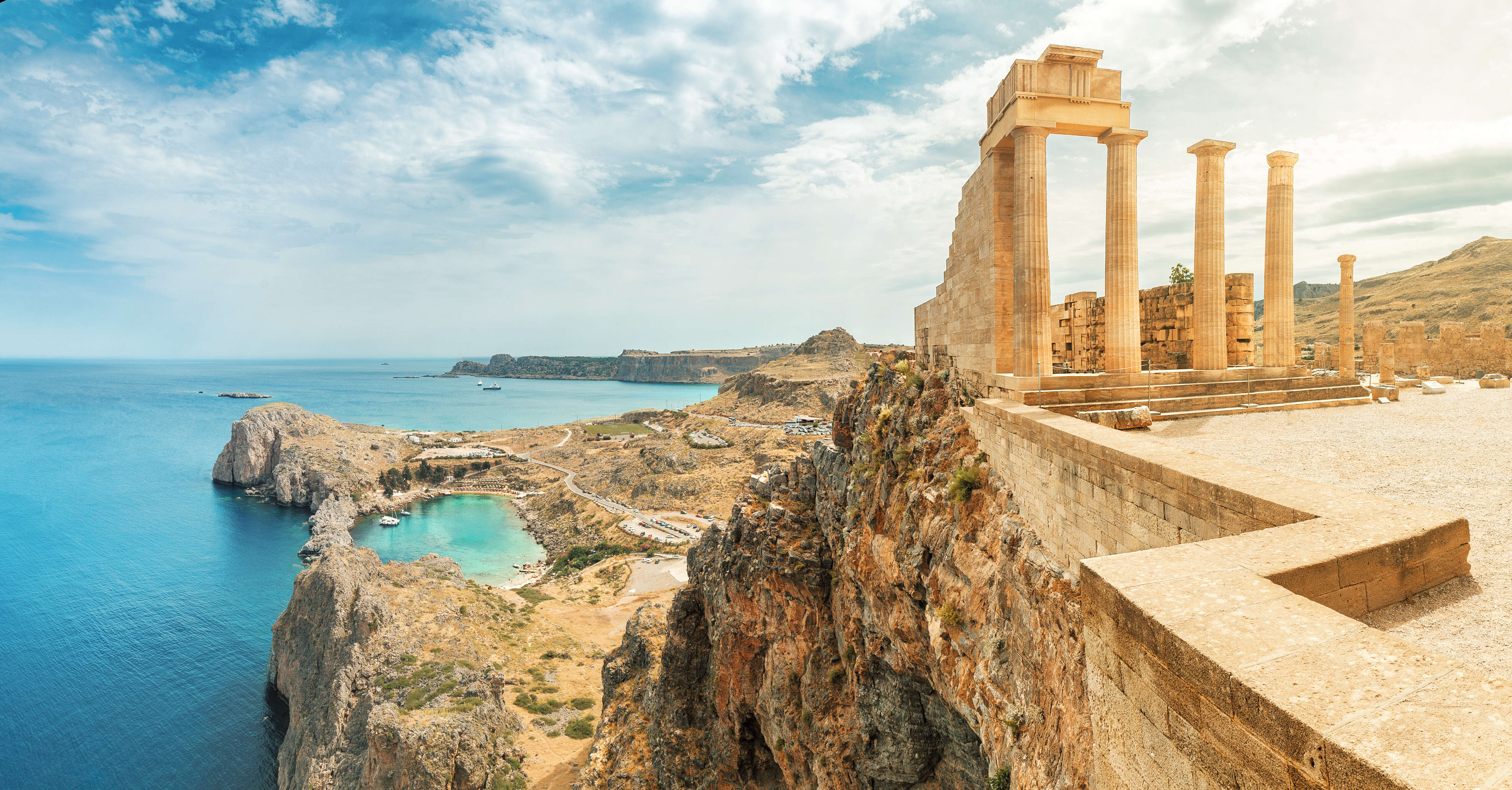 Acropolis of lindos on rhodes island