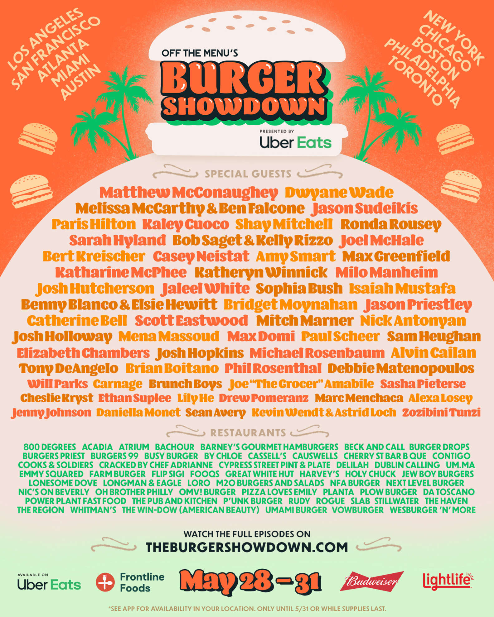 Off the Menu's 'Burger Showdown': How to Try a Burger from Celebrities ...