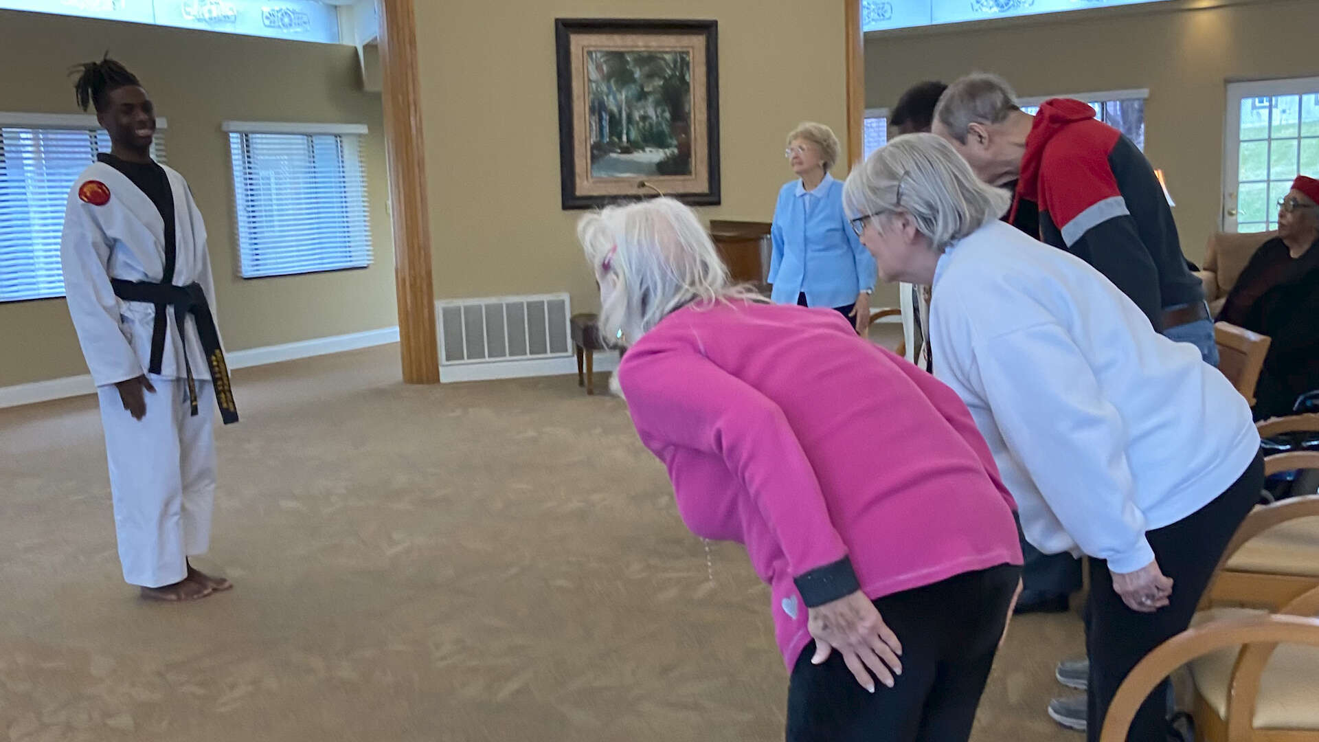 Teen Teaches Karate to the Elderly