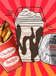 Checkers' French fries, Oreo fudge Stacker, and Cheese Champ burger