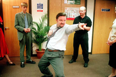 Ricky Gervais in the office