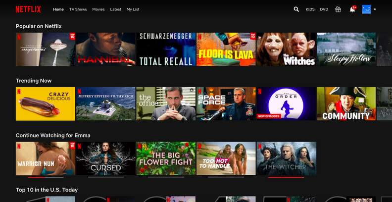 netflix homepage