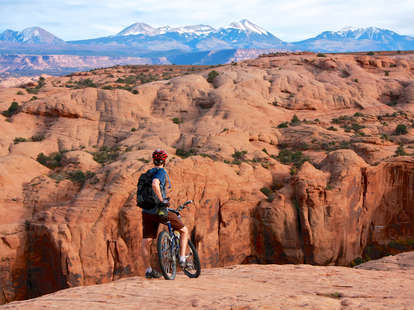 Slickrock mountain bike trail in Moab, Utah