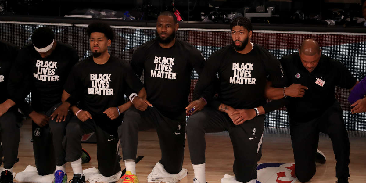 NBA Players Kneel During National Anthem, Wear Black Lives Matter
