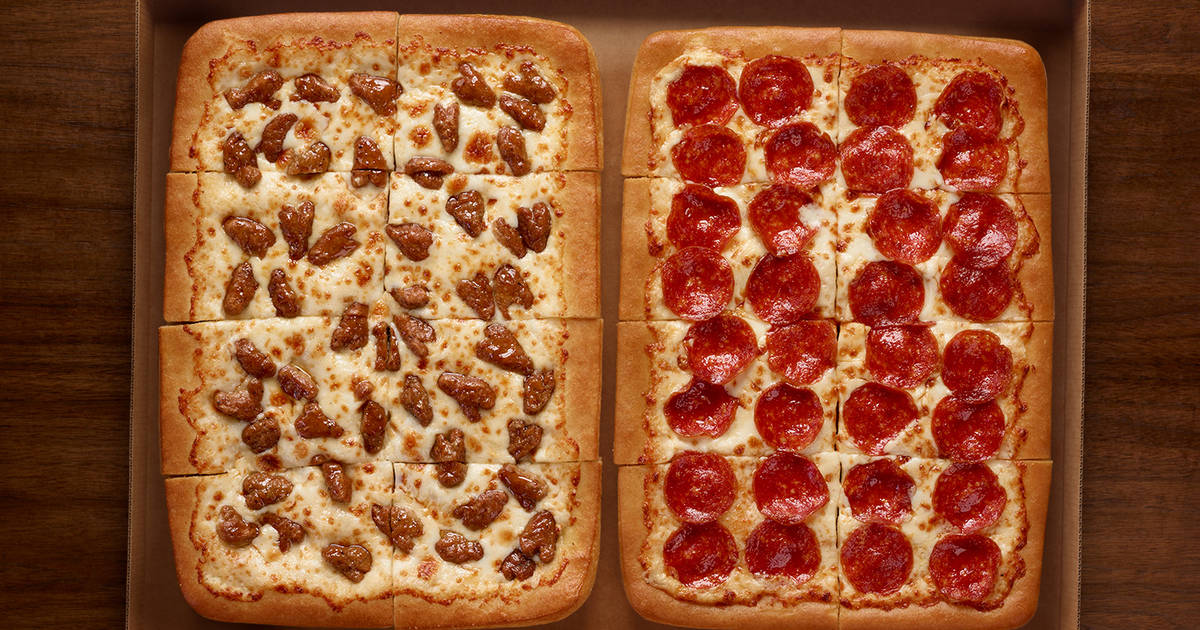 Two-in-One Pizza Boxes : Pizza Hut Double It Box