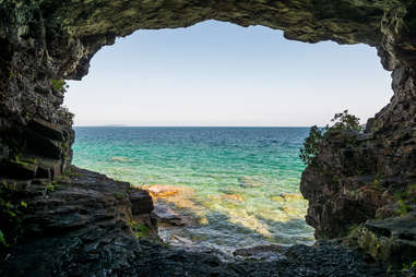 Cave At Bruce Peninsula Shoreline
