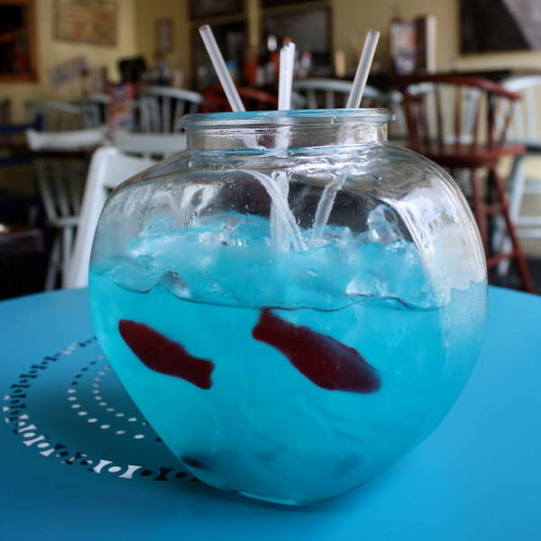 Boozy Fish Bowl at Straw Cheap Drinks and Great