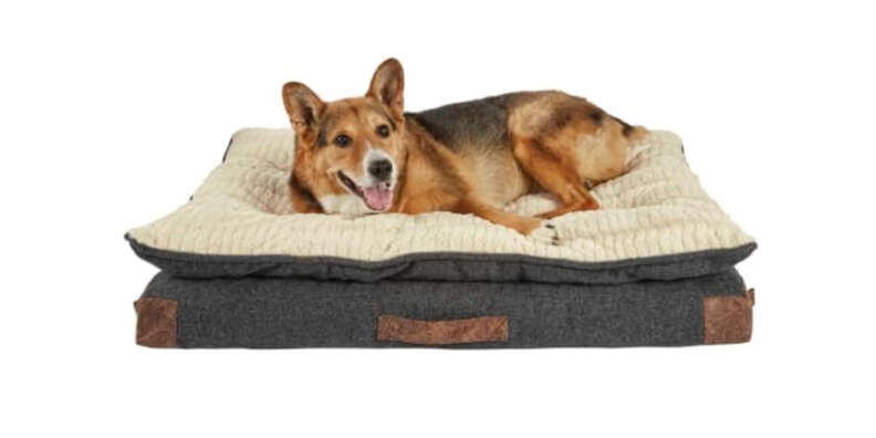 Harmony Grey Patched Pillowtop Lounger Orthopedic Dog Bed