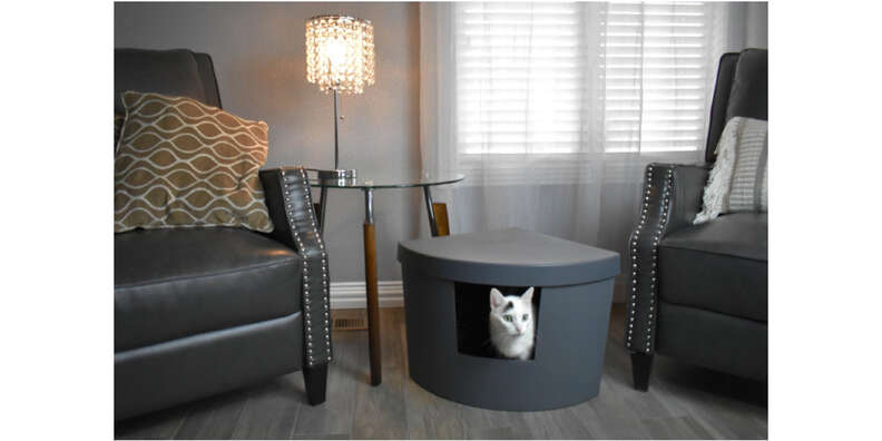 Corner kitty modern outlet litter box