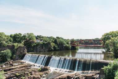 bridge and waterfall in Saugerties