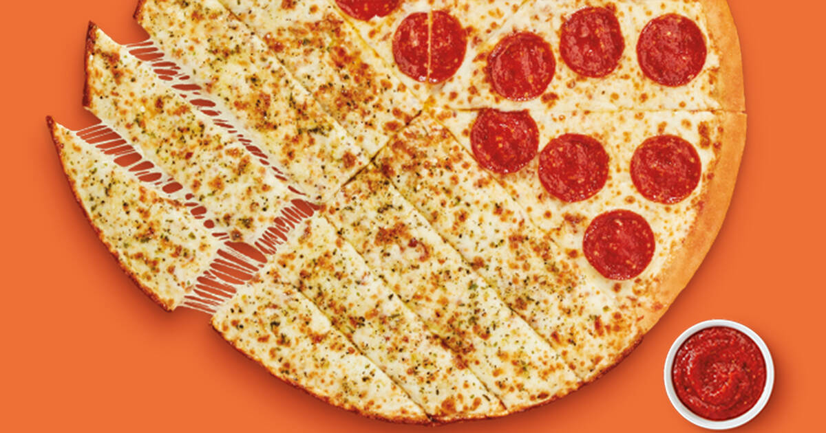 Little Caesars Slices N Stix Pizza New Hybrid Pie Hits The Menu Thrillist