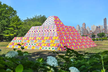 Jeffrey Gibson exhibit at Socrates Sculpture Park
