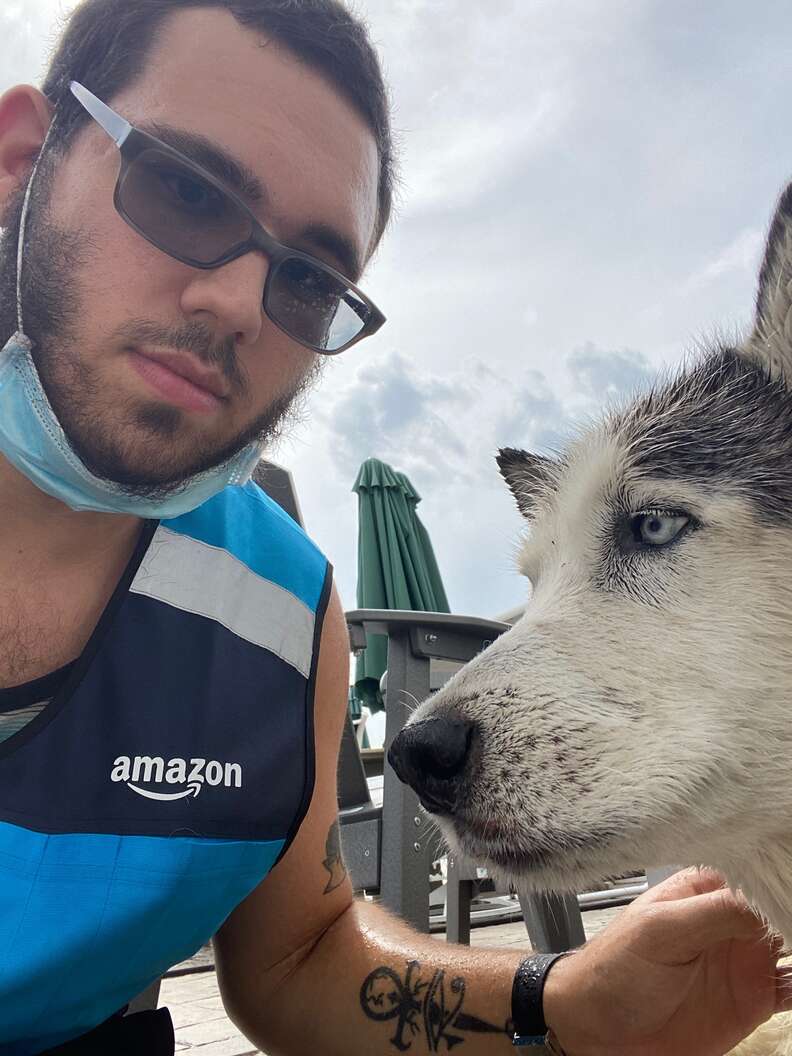 Amazon delivery driver saves dog from drowning