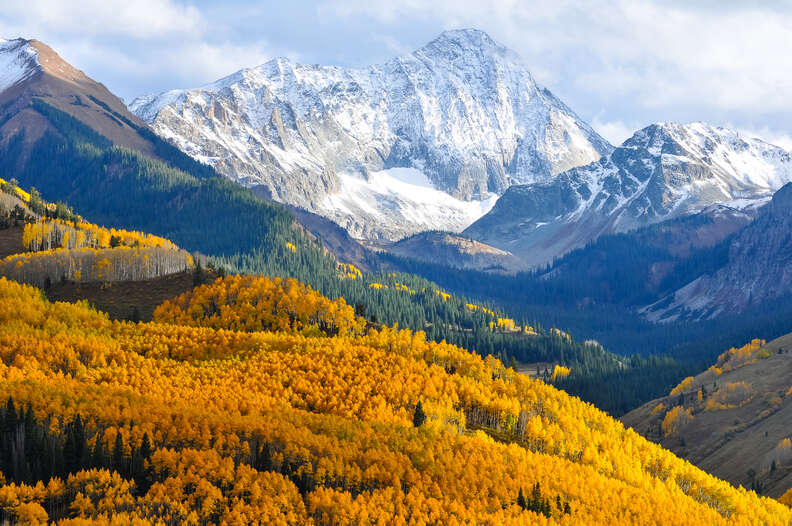 the mountains of Aspen Colorado in Fall