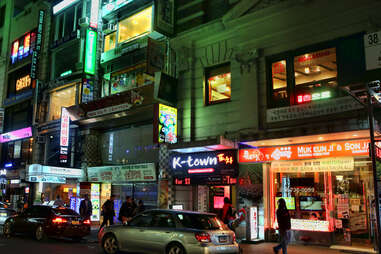 Koreatown NYC at night