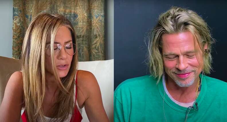 Jennifer Aniston Blowjob - Brad Pitt & Jennifer Aniston Recreated A Dirty Scene From â€œFast Timesâ€ -  NowThis