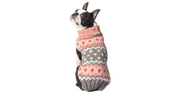 Peach Fair Isle Dog Sweater