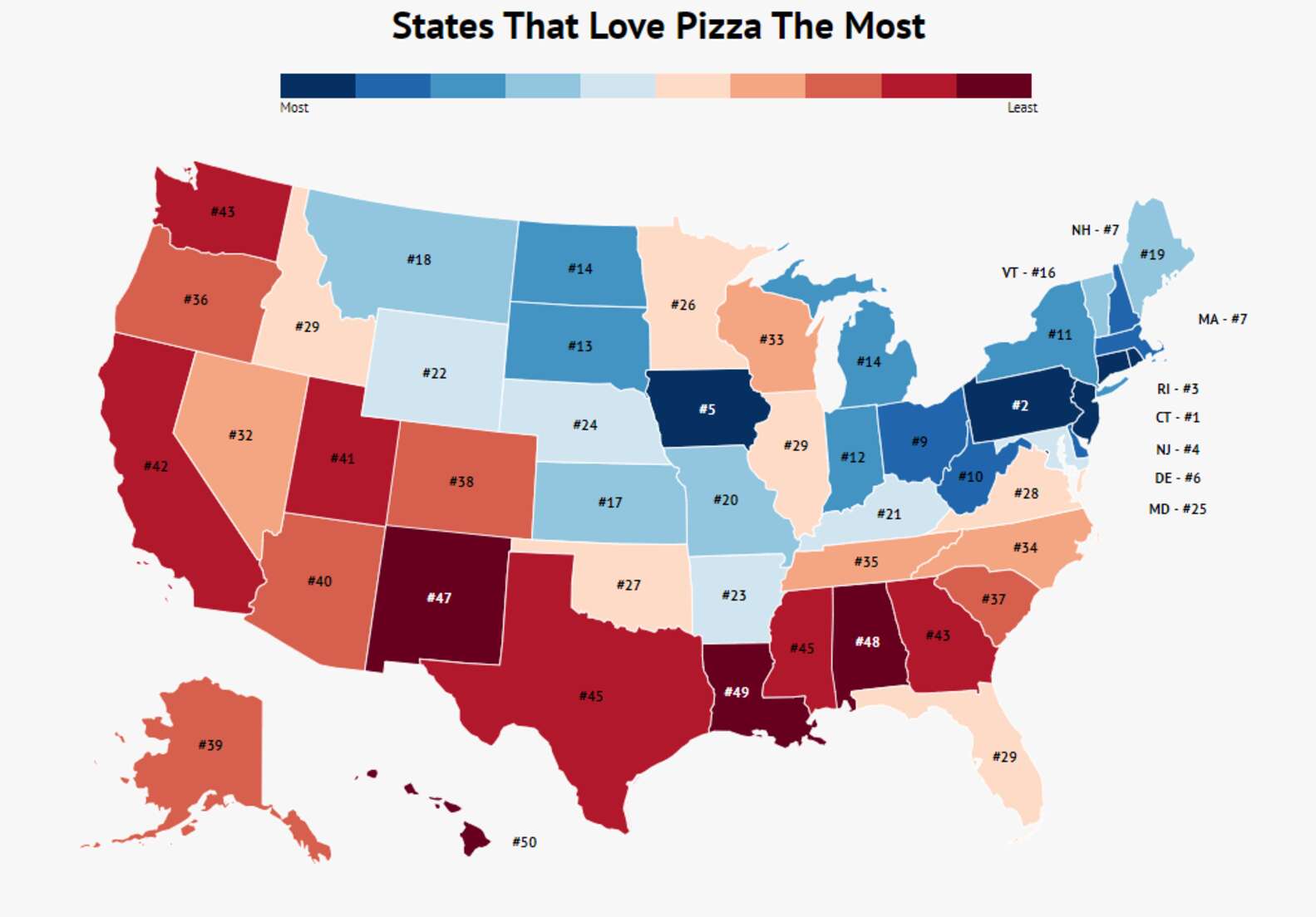 Favorite Pizza in Every State Map Shows the Most Popular Slices in the