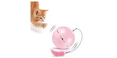 pink rolling cat toy