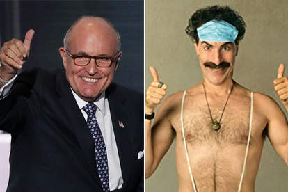 Subsequent Moviefilm Sacha Baron Cohen Borat Rudy Giuliani - Rudy Guiliani Caught On Camera In Sacha Baron Cohen S Borat Sequel Nowthis