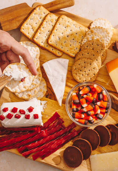 halloween candy cheese board