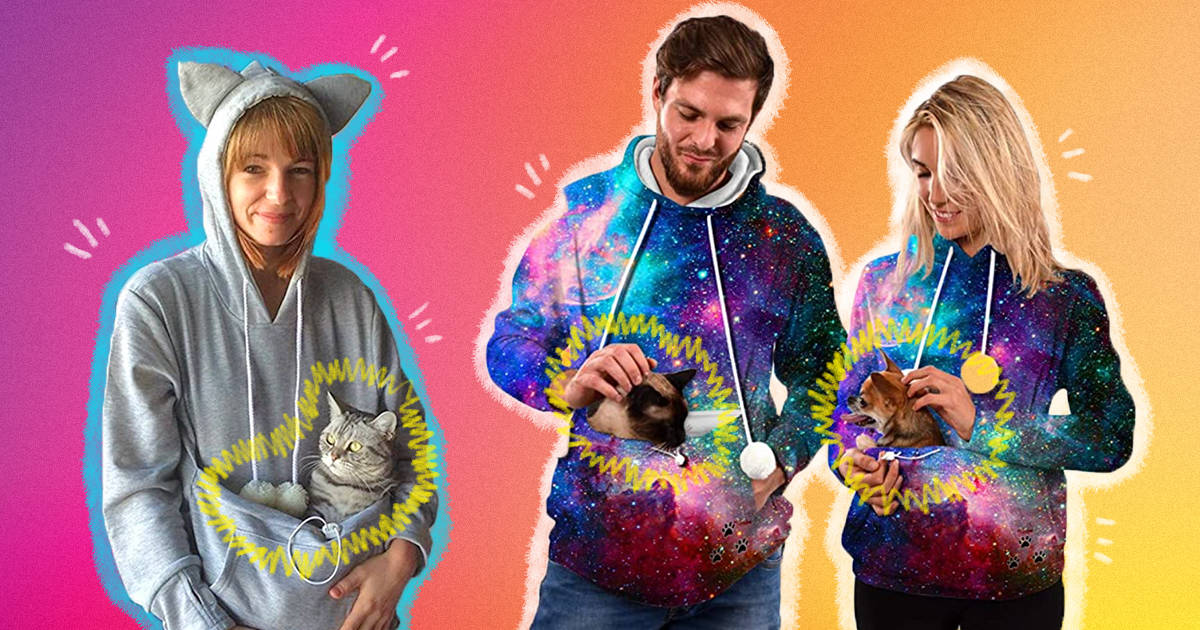 Cat best sale pouch hoodie