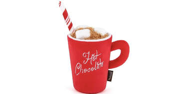 dog plush hot chocolate toy