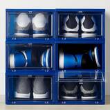Large Blue Drop-Front Shoe Box - Case of 6