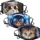 3-Pack Of Cute Cat Print Face Masks