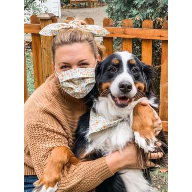 Matching Human & Dog Bandana & Face Mask - Snakeskin