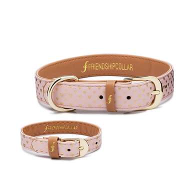 Puppy Love Leather Dog Collar with Friendship Bracelet