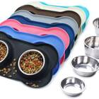 Stainless Steel Water Dog Bowls With Silicone Mat