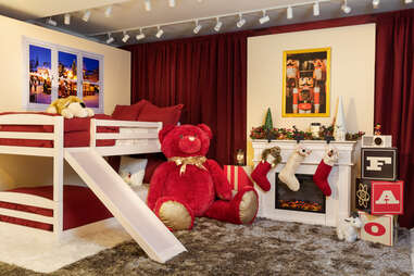 Bunk beds with a slide at FAO Schwarz