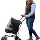 Pet Gear Ultra Lite Travel Stroller, Compact, Large Wheels, Lightweight, 38" Tall